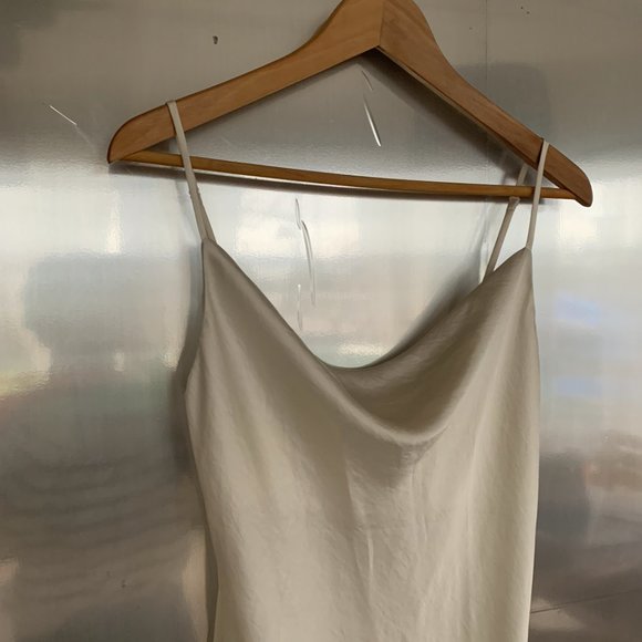 Wilfred Only Satin Cowlneck Slip Dress Midi Bias Ivory Small Bridal Bachelorette - Picture 4 of 6